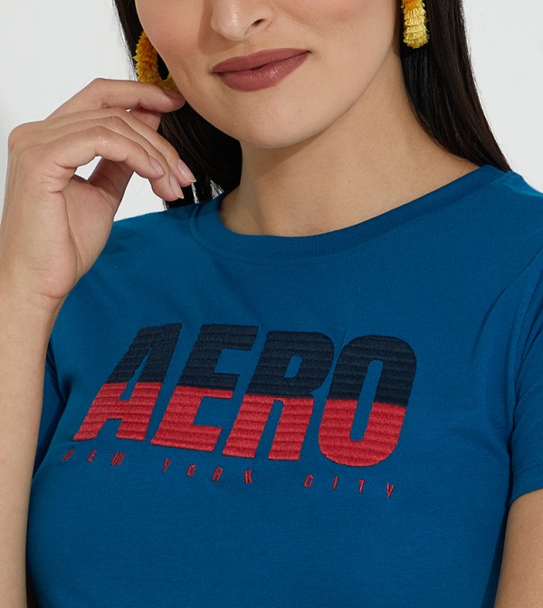 Aeropostale btu-logo-tees - Blue Casual T-Shirts