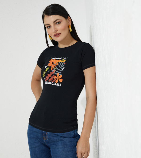 Aeropostale Aeropostale - Black Casual T-Shirts