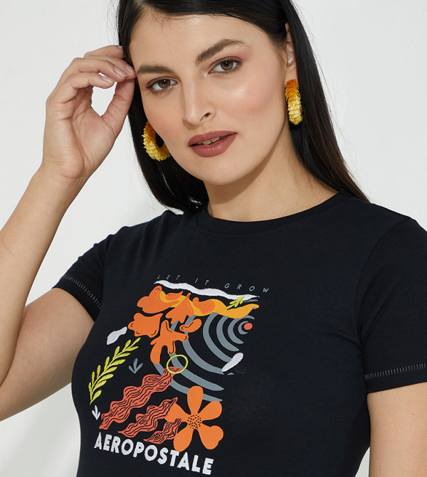 Aeropostale Aeropostale - Black Casual T-Shirts