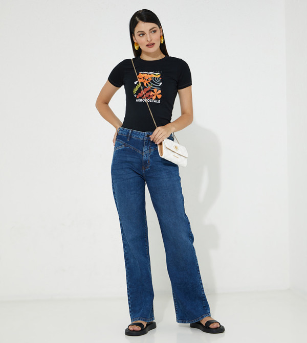 Aeropostale Aeropostale - Black Casual T-Shirts