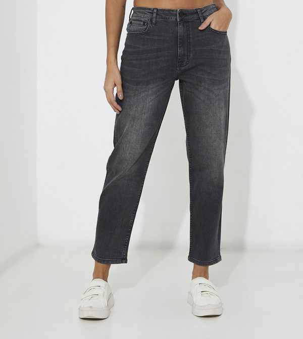 Aeropostale Aeropostale - Dark Grey Mom Jeans