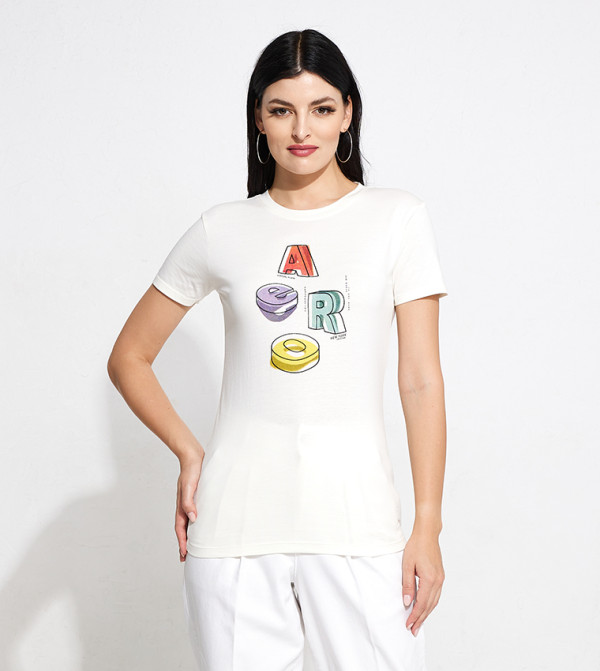  ايروبوستال  تيشيرتات  - أبيض تيشيرتات كاجوال