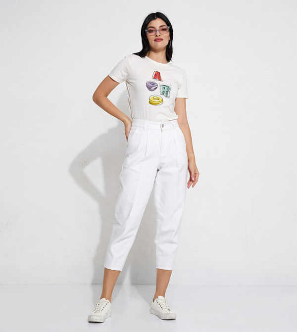  ايروبوستال  تيشيرتات  - أبيض تيشيرتات كاجوال