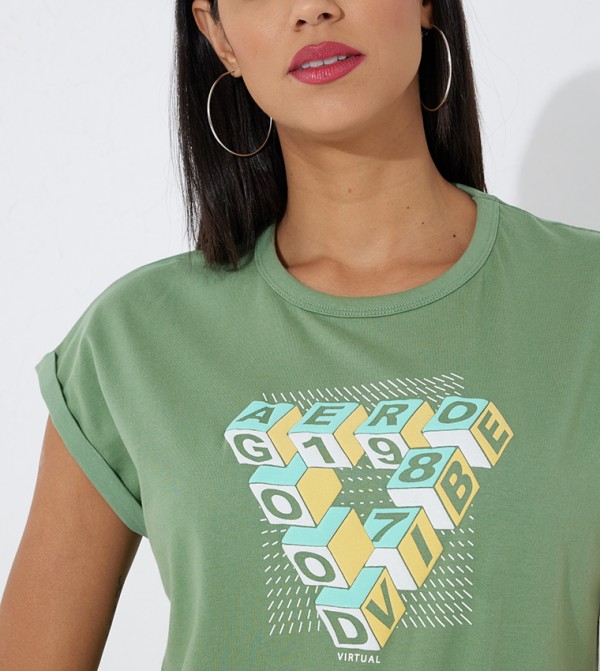 Aeropostale Aeropostale - Green Casual T-Shirts