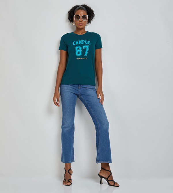 Aeropostale  Casual T-Shirts - Teal Casual T-Shirts