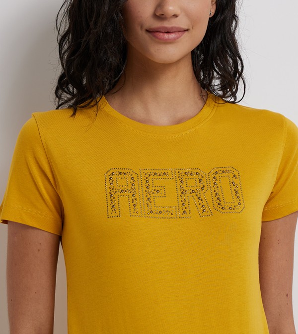 Aeropostale  Casual T-Shirts - Yellow Casual T-Shirts