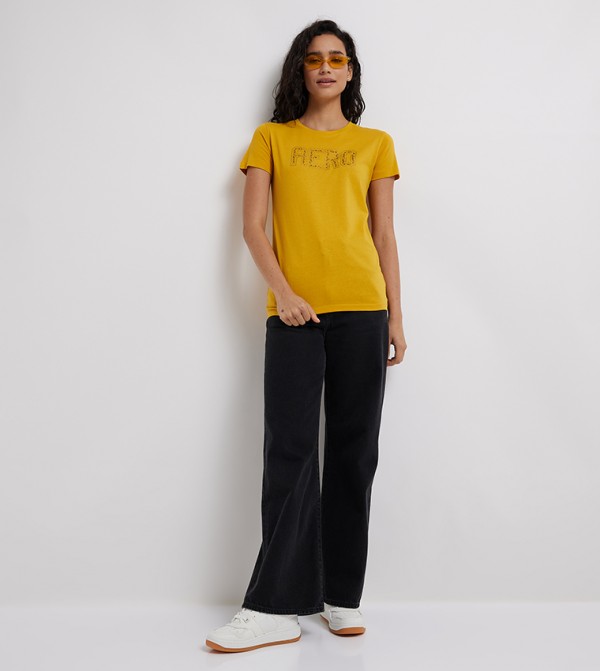 Aeropostale  Casual T-Shirts - Yellow Casual T-Shirts