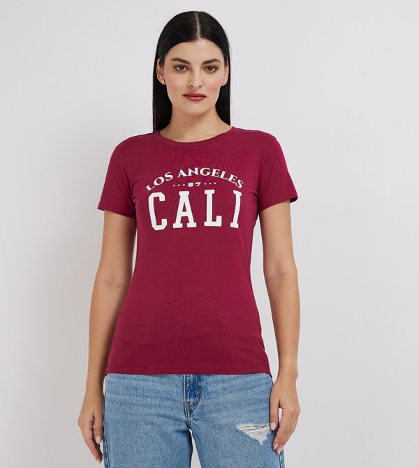 Aeropostale  T-Shirts - Burgundy Casual T-Shirts