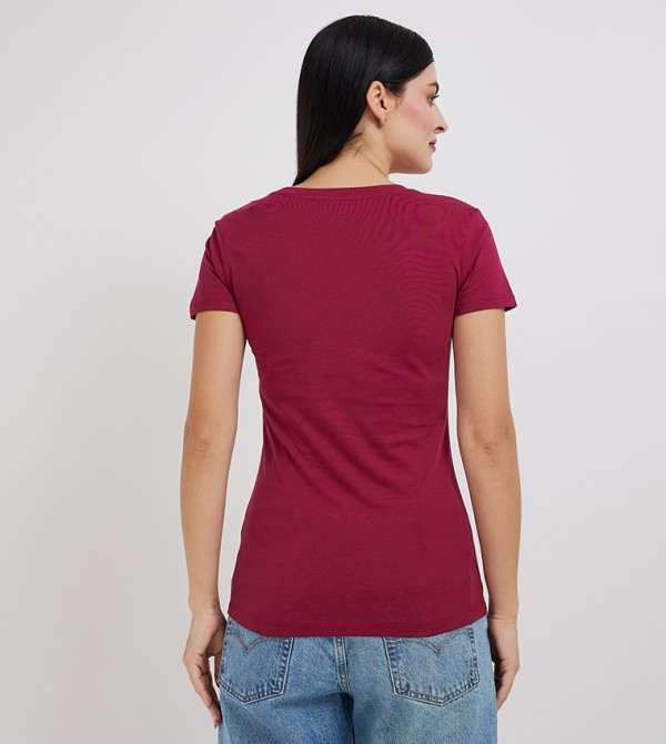 Aeropostale  T-Shirts - Burgundy Casual T-Shirts