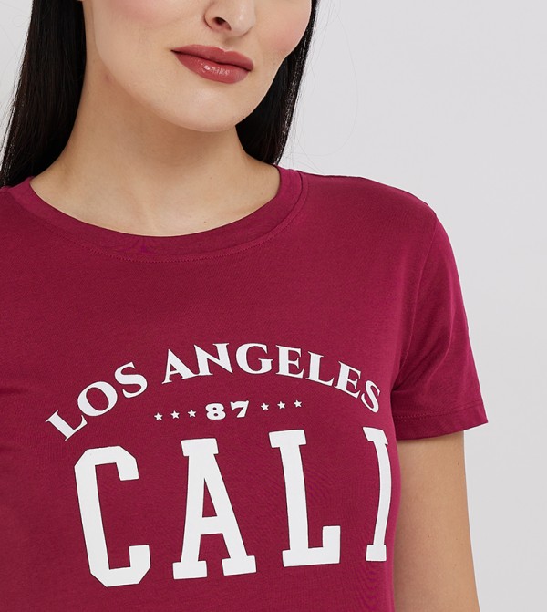 Aeropostale  T-Shirts - Burgundy Casual T-Shirts