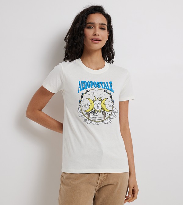 Aeropostale  T-Shirts - Ivory Casual T-Shirts