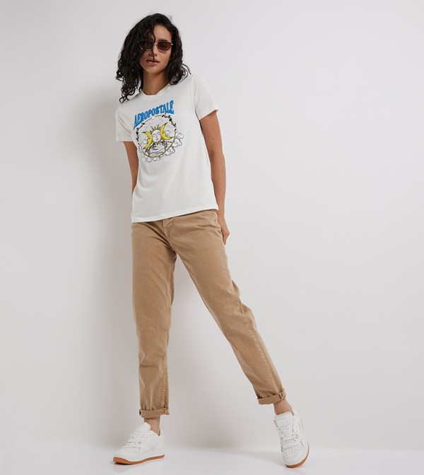 Aeropostale  T-Shirts - Ivory Casual T-Shirts