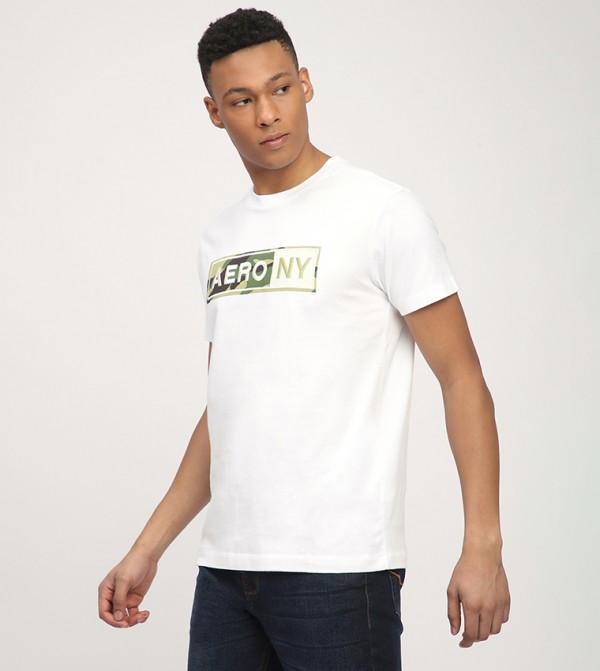 Aeropostale  - White Round Neck T-Shirts