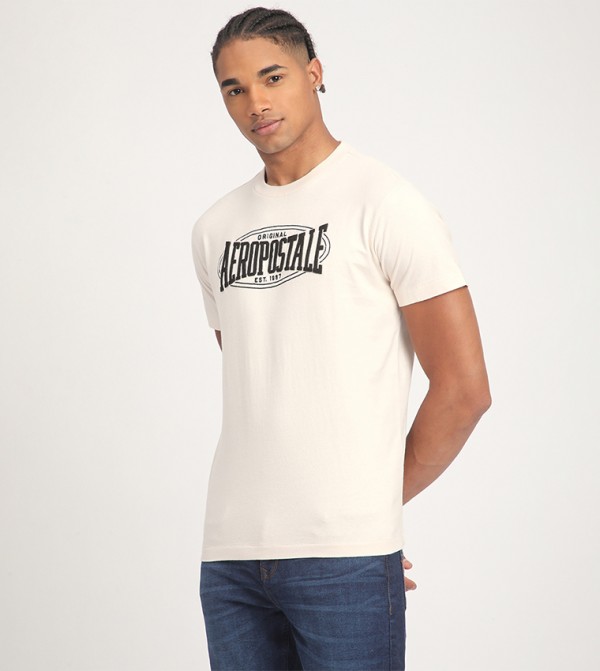 Aeropostale Aeropostale - Beige Round Neck T-Shirts