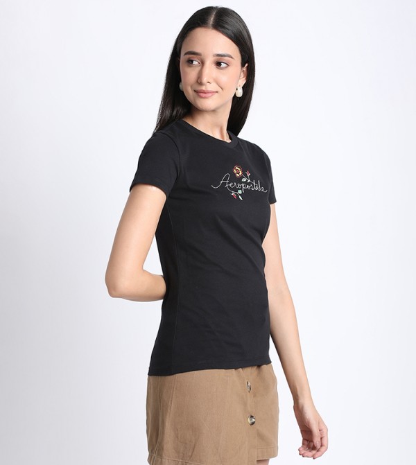 Aeropostale Aeropostale - Black Casual T-Shirts