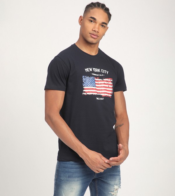 Aeropostale Aeropostale - Blue Round Neck T-Shirts