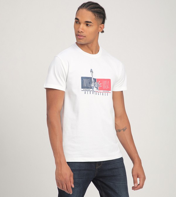  ايروبوستال  ايروبوستال - أبيض Round Neck T-Shirts
