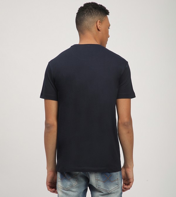  ايروبوستال  ايروبوستال - NAVY BLUE Round Neck T-Shirts