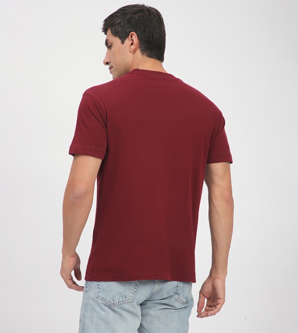 ايروبوستال  ايروبوستال - بورغندي Round Neck T-Shirts