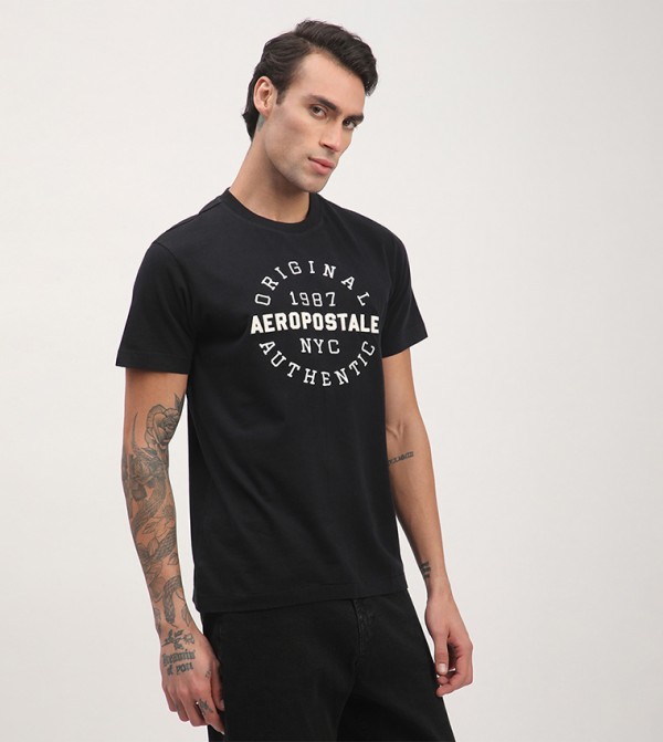 Aeropostale Aeropostale - Black Round Neck T-Shirts