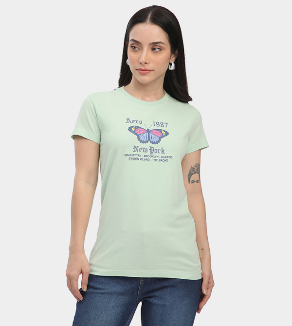 Aeropostale  Clothing - Green Short Sleeve T-Shirts