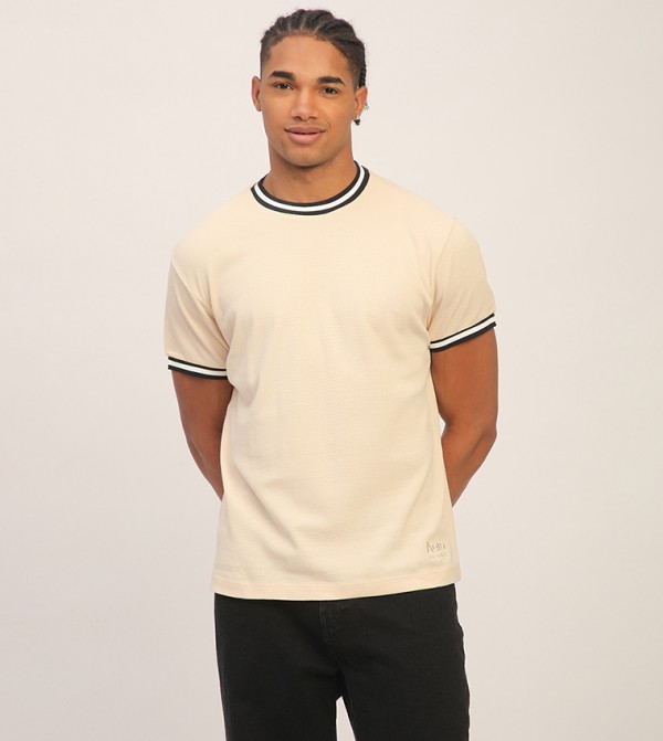 Aeropostale Aeropostale - Beige Round Neck T-Shirts