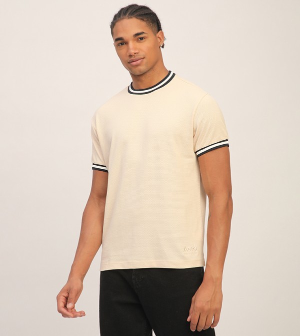 Aeropostale Aeropostale - Beige Round Neck T-Shirts