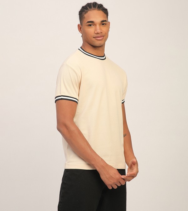 Aeropostale Aeropostale - Beige Round Neck T-Shirts