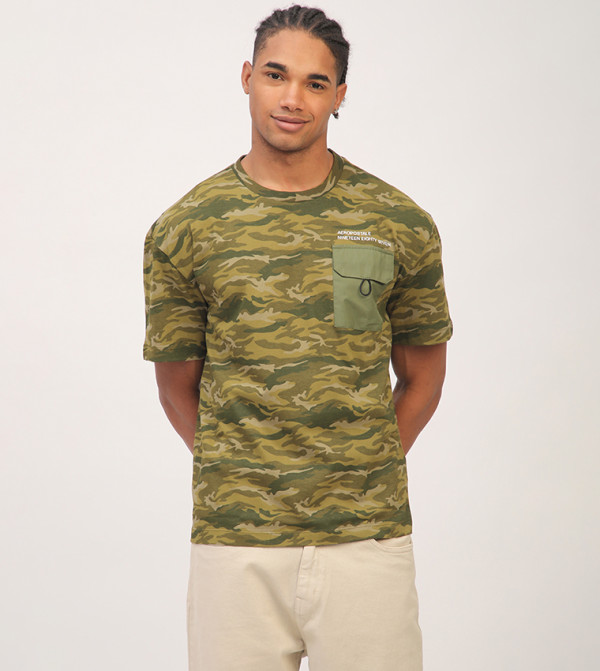  ايروبوستال  ايروبوستال - أخضر Round Neck T-Shirts
