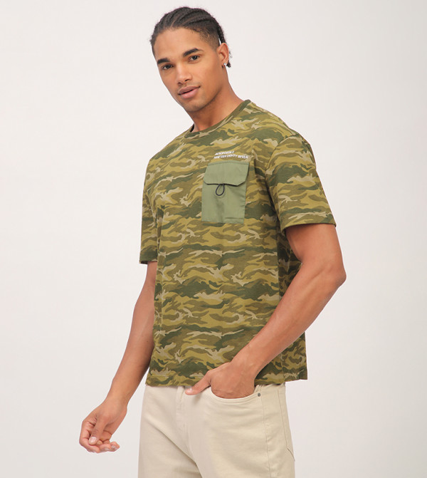  ايروبوستال  ايروبوستال - أخضر Round Neck T-Shirts