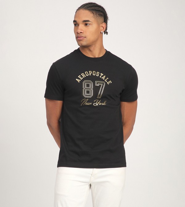  ايروبوستال  ايروبوستال - أسود Round Neck T-Shirts