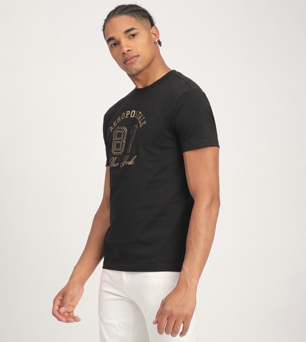  ايروبوستال  ايروبوستال - أسود Round Neck T-Shirts