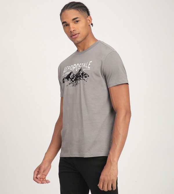  ايروبوستال  ايروبوستال - رمادي Round Neck T-Shirts