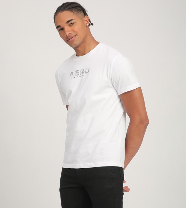 Aeropostale Aeropostale - Ivory Round Neck T-Shirts