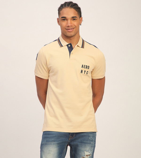 Aeropostale Aeropostale - Beige Round Neck T-Shirts