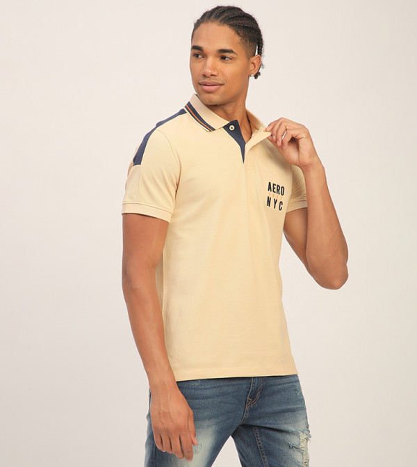 Aeropostale Aeropostale - Beige Round Neck T-Shirts