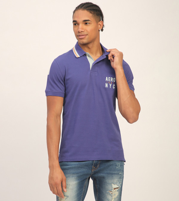 Aeropostale  Clothing - Blue Round Neck T-Shirts