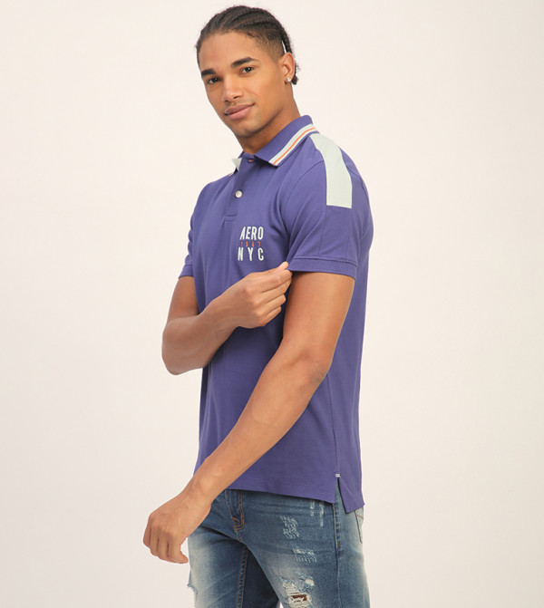 Aeropostale  Clothing - Blue Round Neck T-Shirts