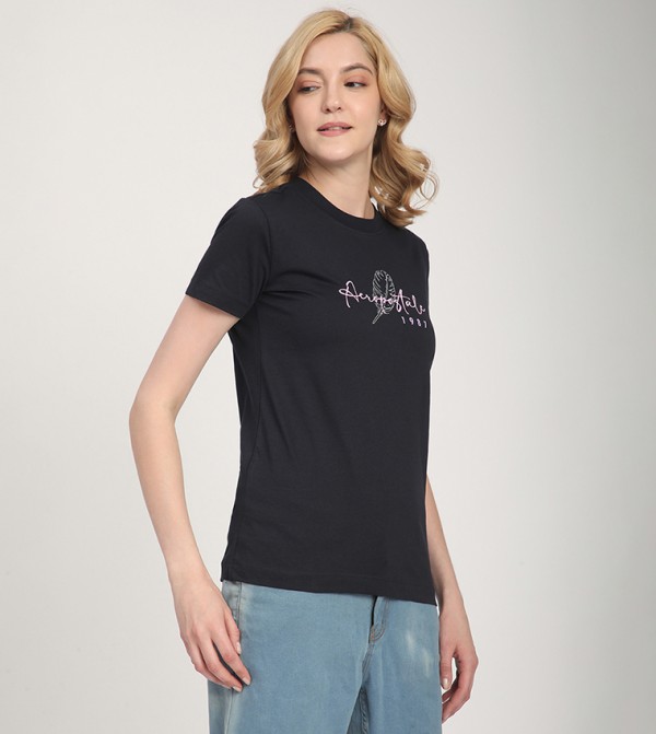  ايروبوستال  تيشيرتات كاجوال - NAVY BLUE Short Sleeve T-Shirts
