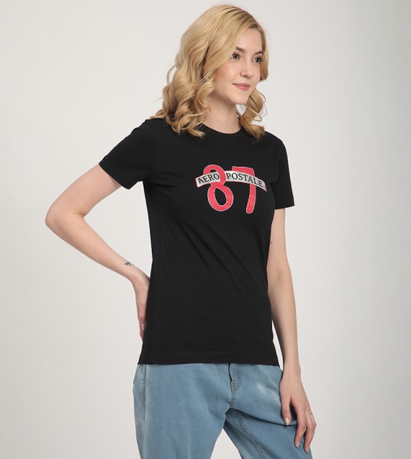 Aeropostale  T-Shirts - Black Short Sleeve T-Shirts