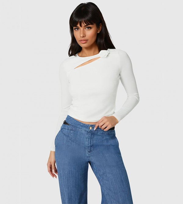 بيبي بيبي - أبيض Cropped Tops
