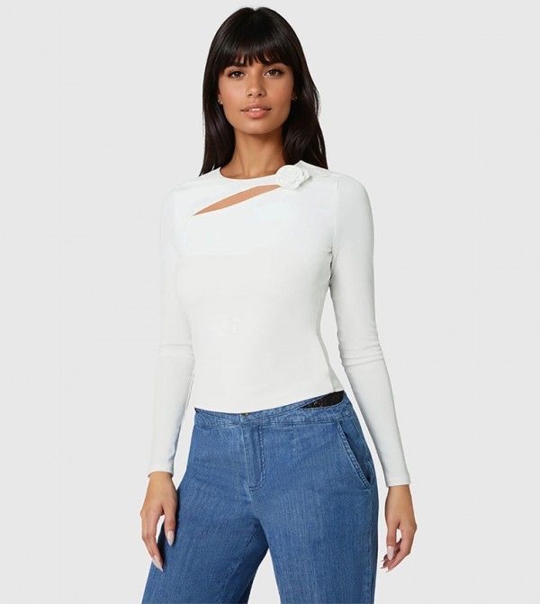 بيبي بيبي - أبيض Cropped Tops