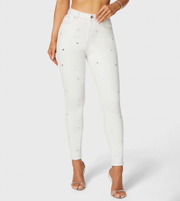 Bebe Bebe - White Skinny Fit Jeans