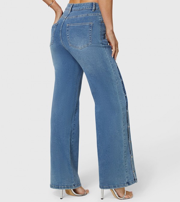 Bebe Bebe - Blue Wide Leg Jeans