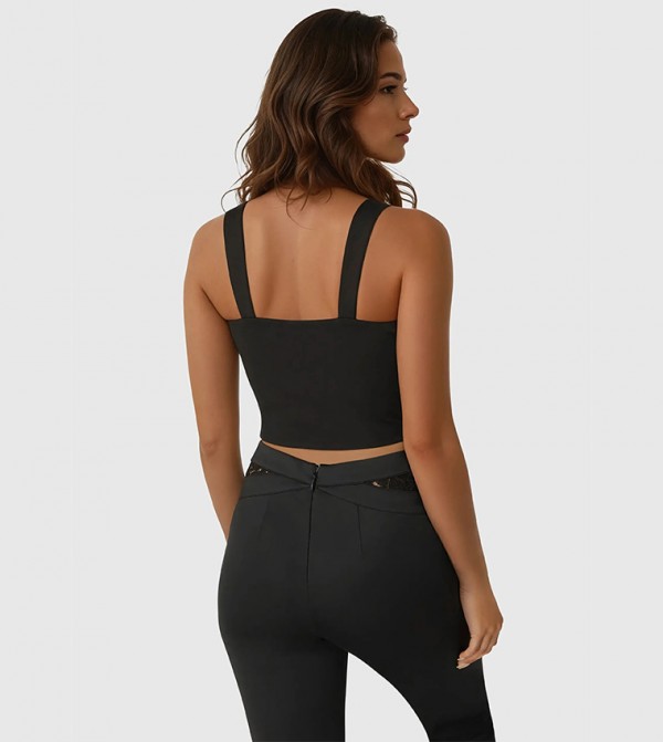 بيبي بيبي - أسود Cropped Tops