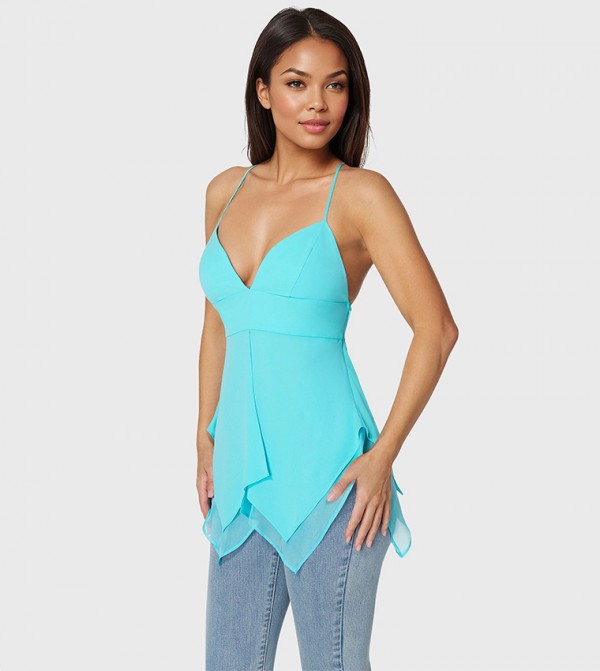 Bebe Bebe - Blue Sleeveless Tops