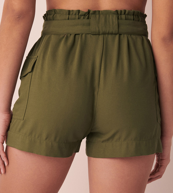 La Vie en Rose  Clothing - Green Casual Shorts