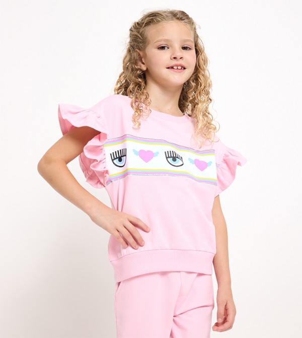 CHIARA FERRAGNI KIDS  - Pink T-shirts