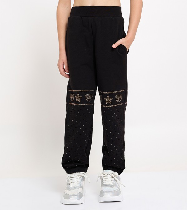 CHIARA FERRAGNI KIDS  - Black Joggers