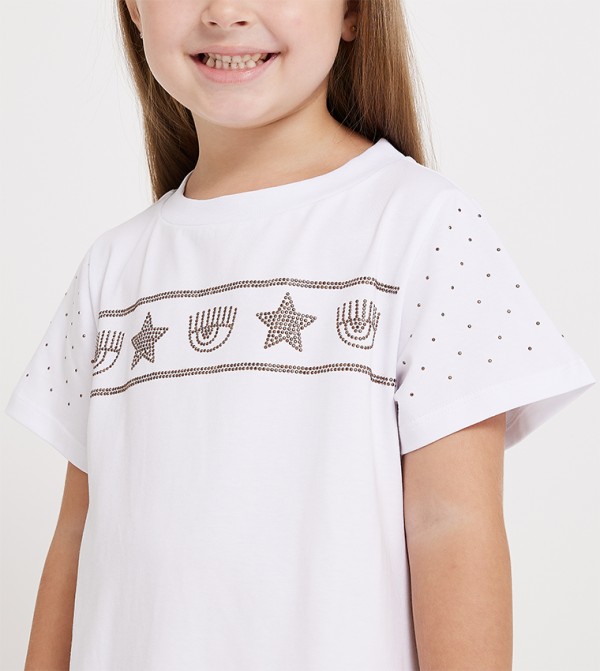 CHIARA FERRAGNI KIDS CHIARA FERRAGNI KIDS - White Casual Dress
